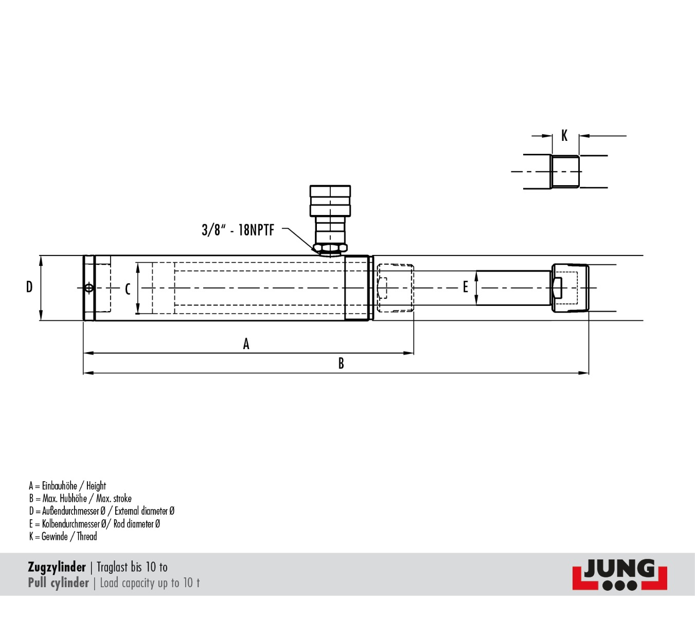 JHPB 3006A - Zugzylinder