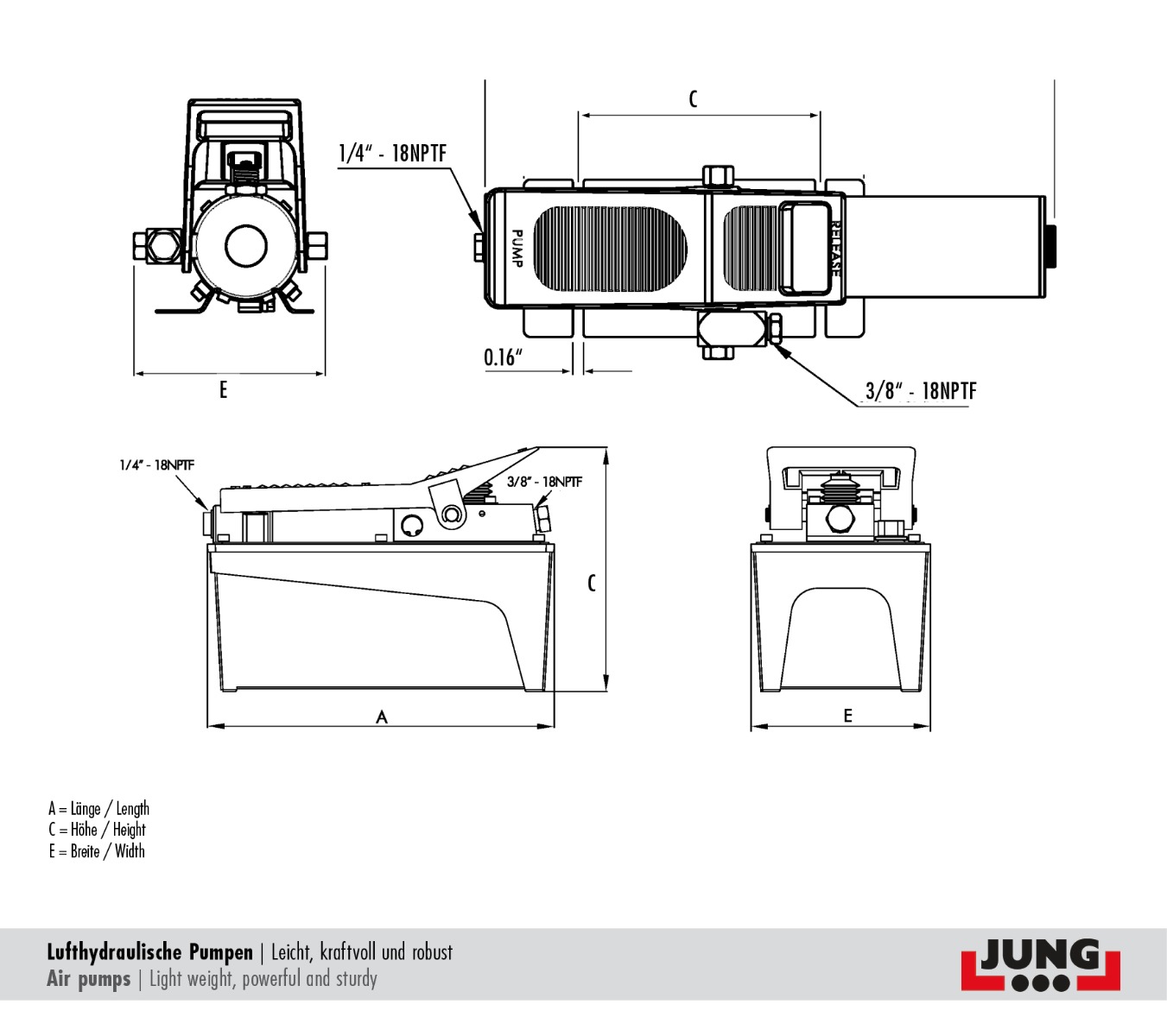 JPA 1500 L - Lufthydraulische Pumpe