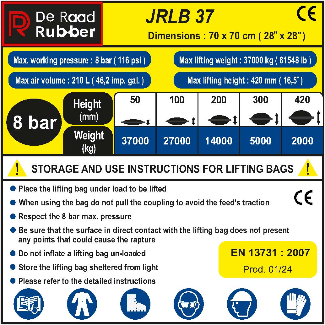 JRLB 37 - Pneumatic lifting bag