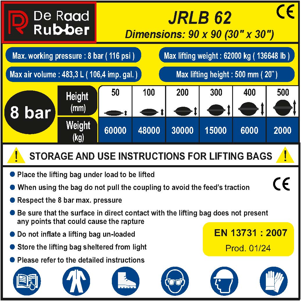 JRLB 62 - Pneumatic lifting bag