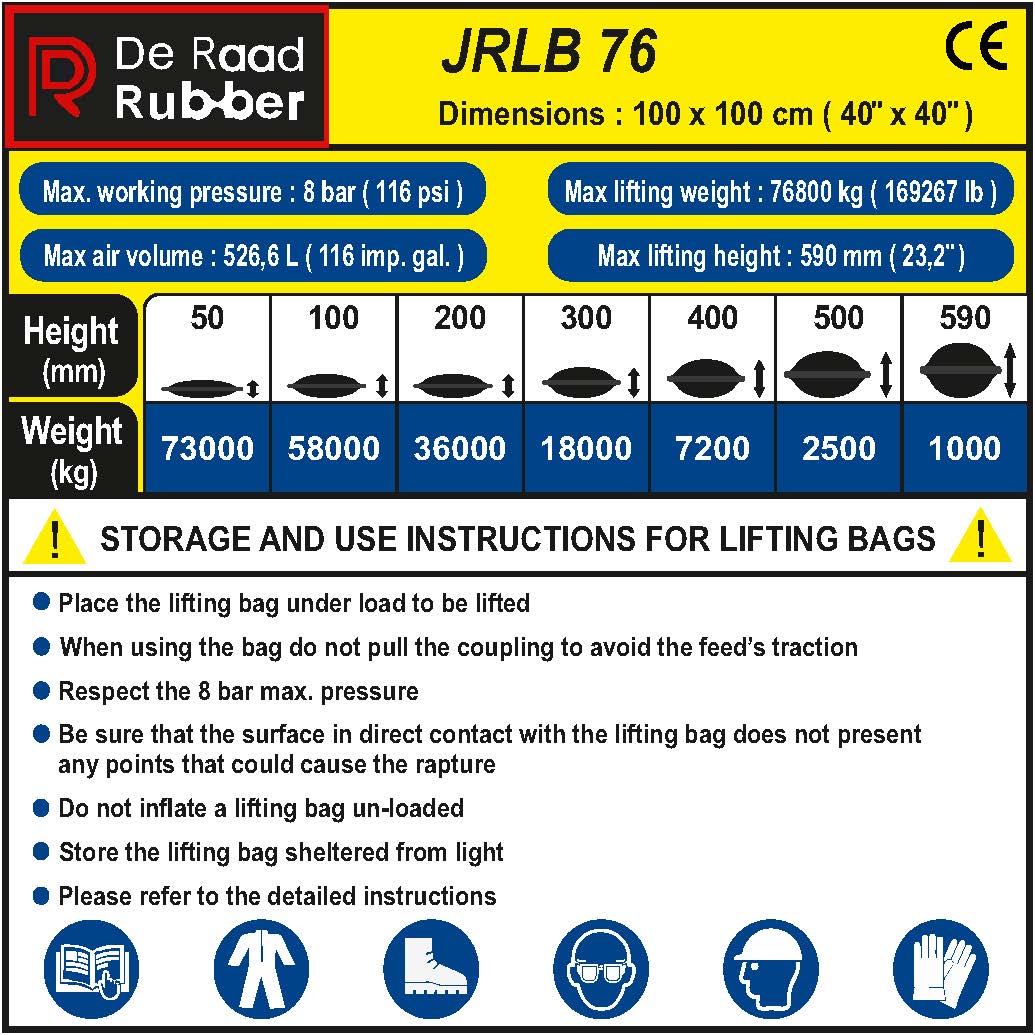 JRLB 76 - Pneumatic lifting bag