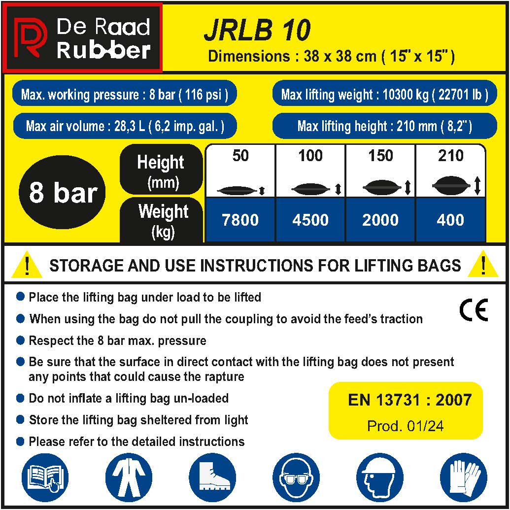 JRLB 10 - Pneumatic lifting bag