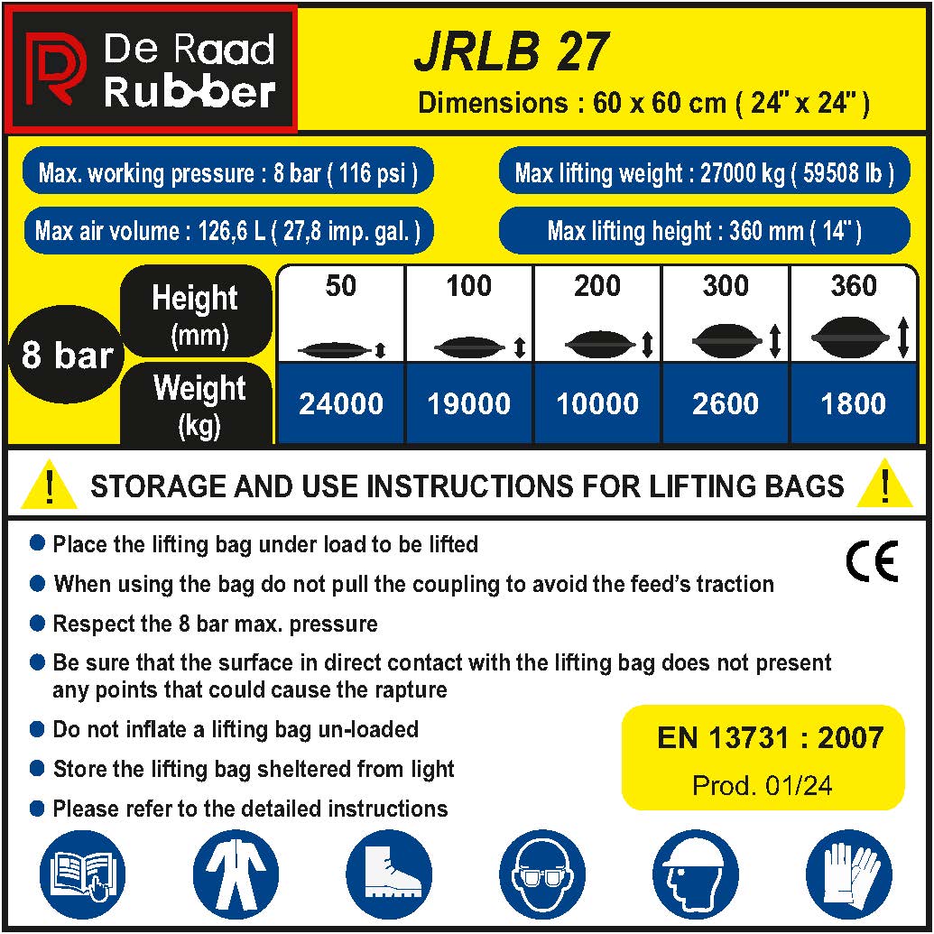 JRLB 27 - Pneumatic lifting bag